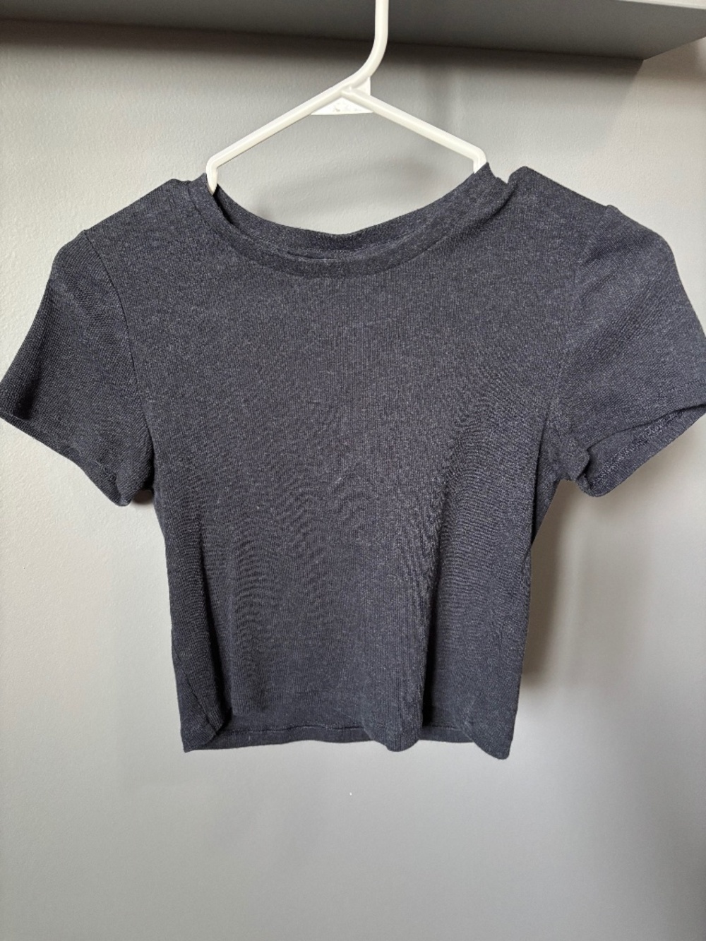 Aritzia Tna Homestretch Short Sleeve Heather Admiral Shirt